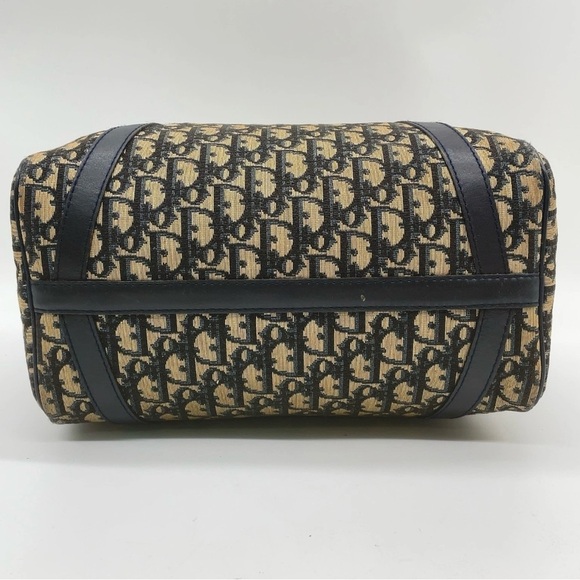 Auth Christian Dior Trotter Canvas X
Leather Navy x Brown Boston Bag - Picture 3 of 12